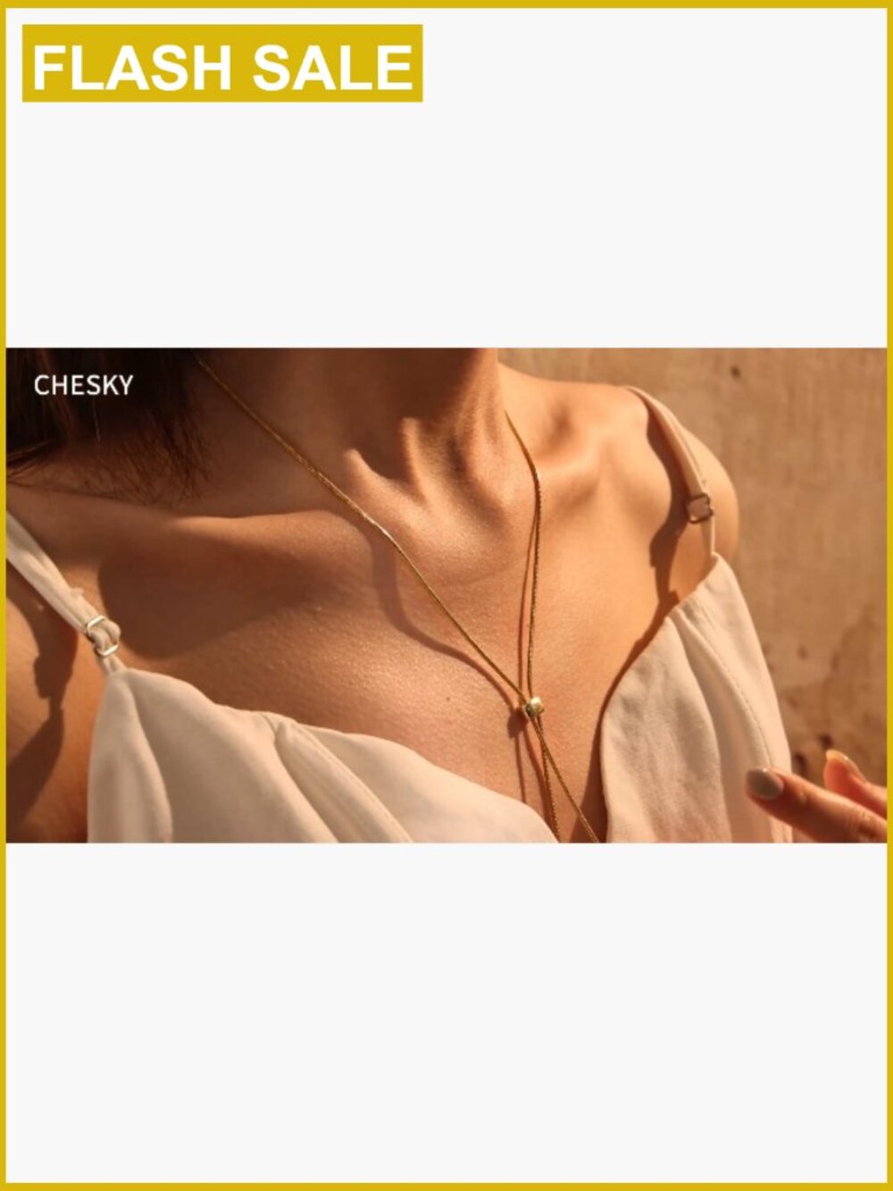Dainty Y-Shaped Sun Pendant Lariat Necklace, 14k Gold Plated - Picture 7 of 7